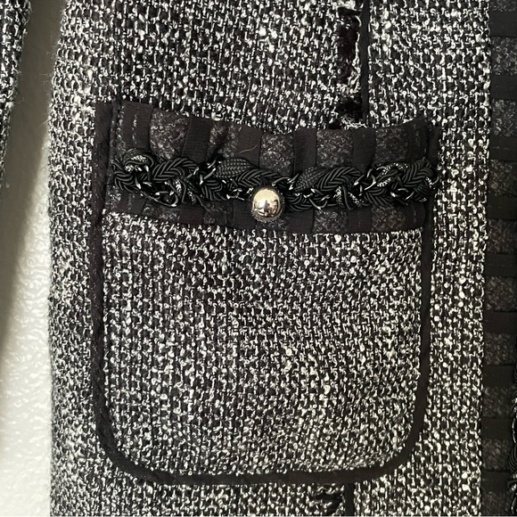 WHBM | Long Tweed Embellished Trophy Blazer Jacket Size 00 - Picture 7 of 15
